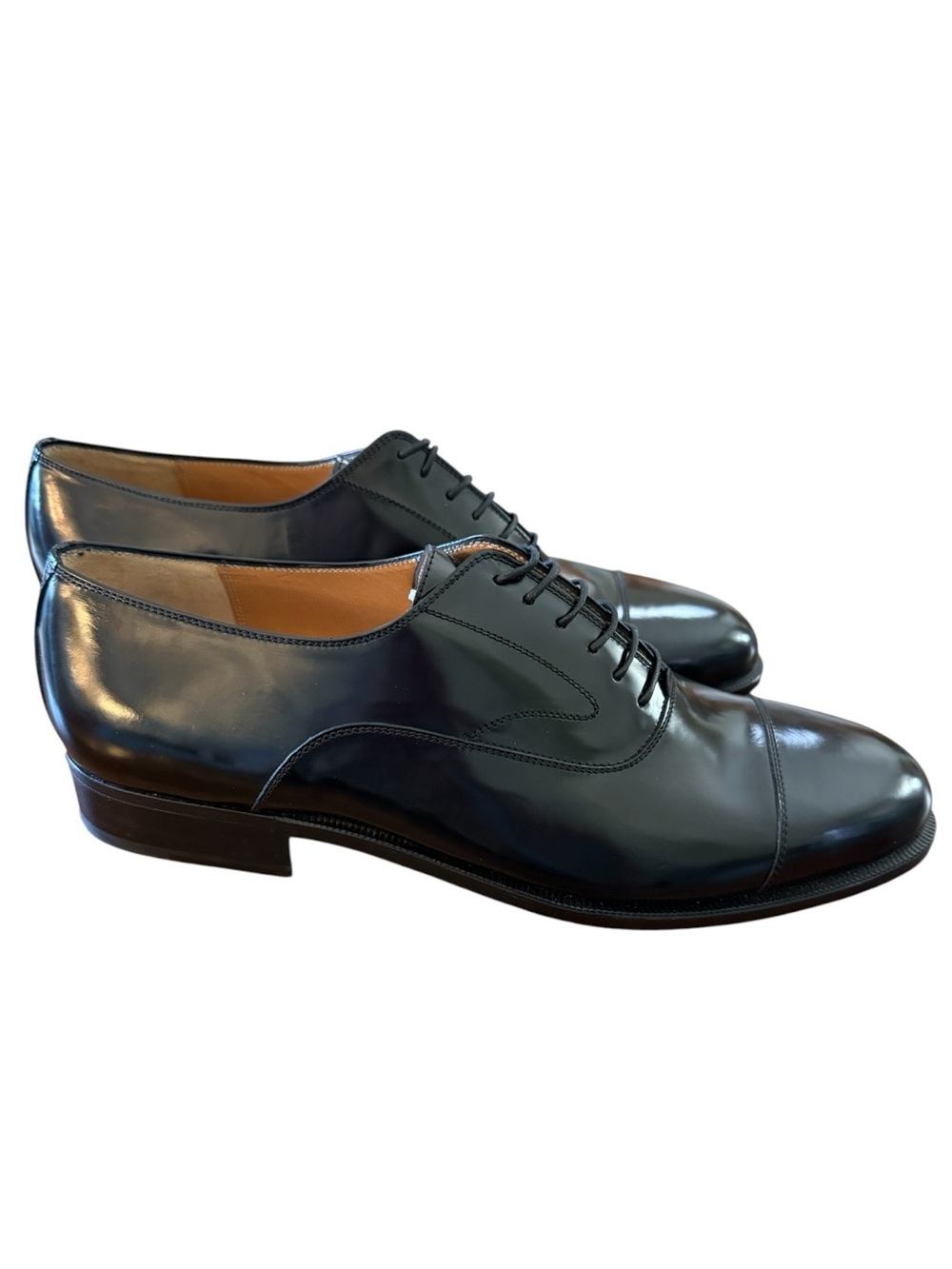 Salvatore Ferragamo New Italian Black Leather Oxfords 10.5 D